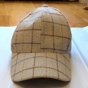 Anthropologie Beige Plaid "Tweed" Baseball Cap